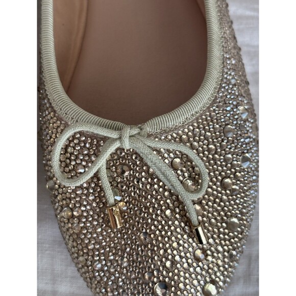 Steve Madden Blossoms Rhinestone Ballet Flats Women's Size 10 Gold Blossoms - Picture 10 of 10